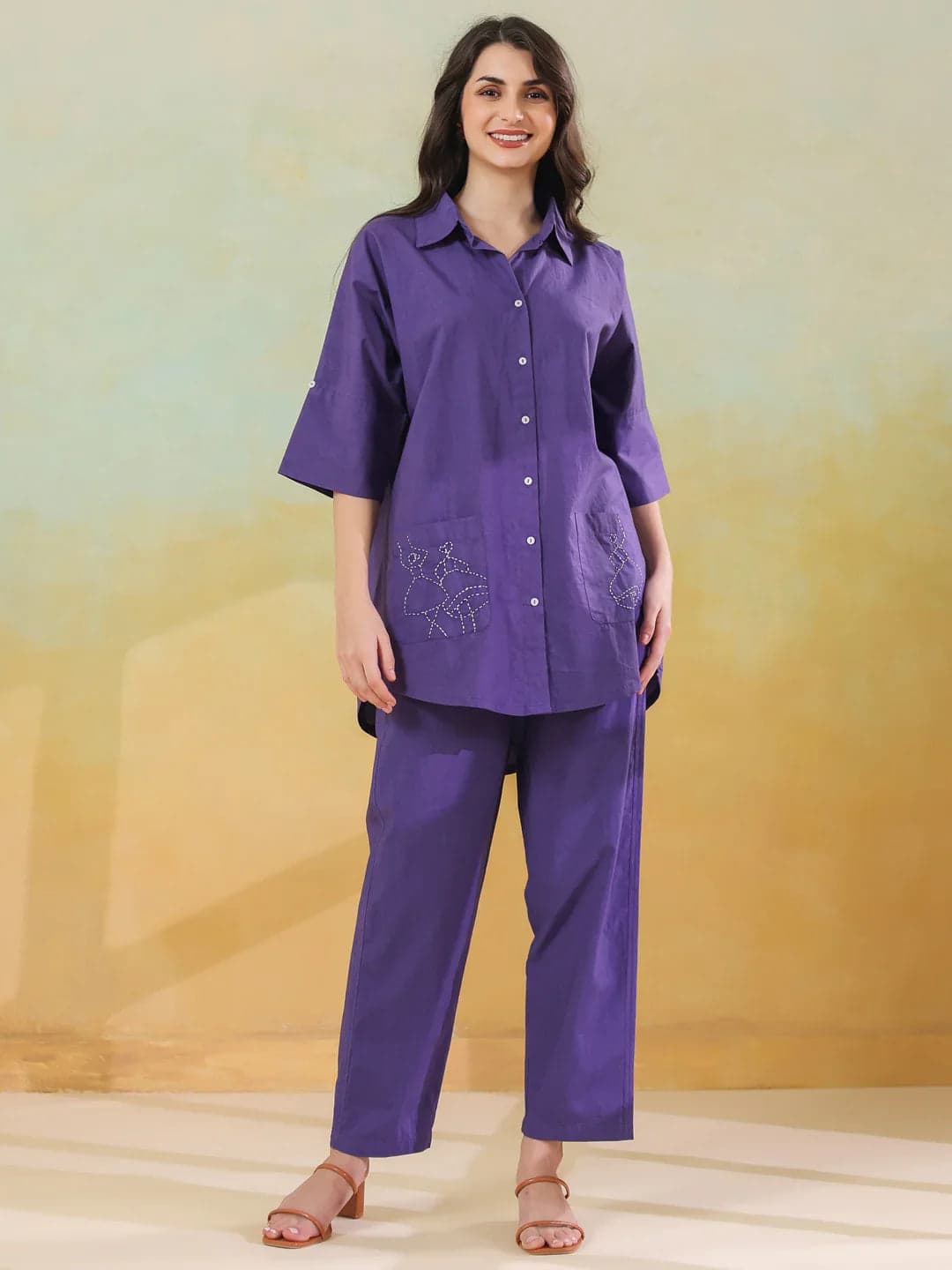 Violet Collar Twin Set