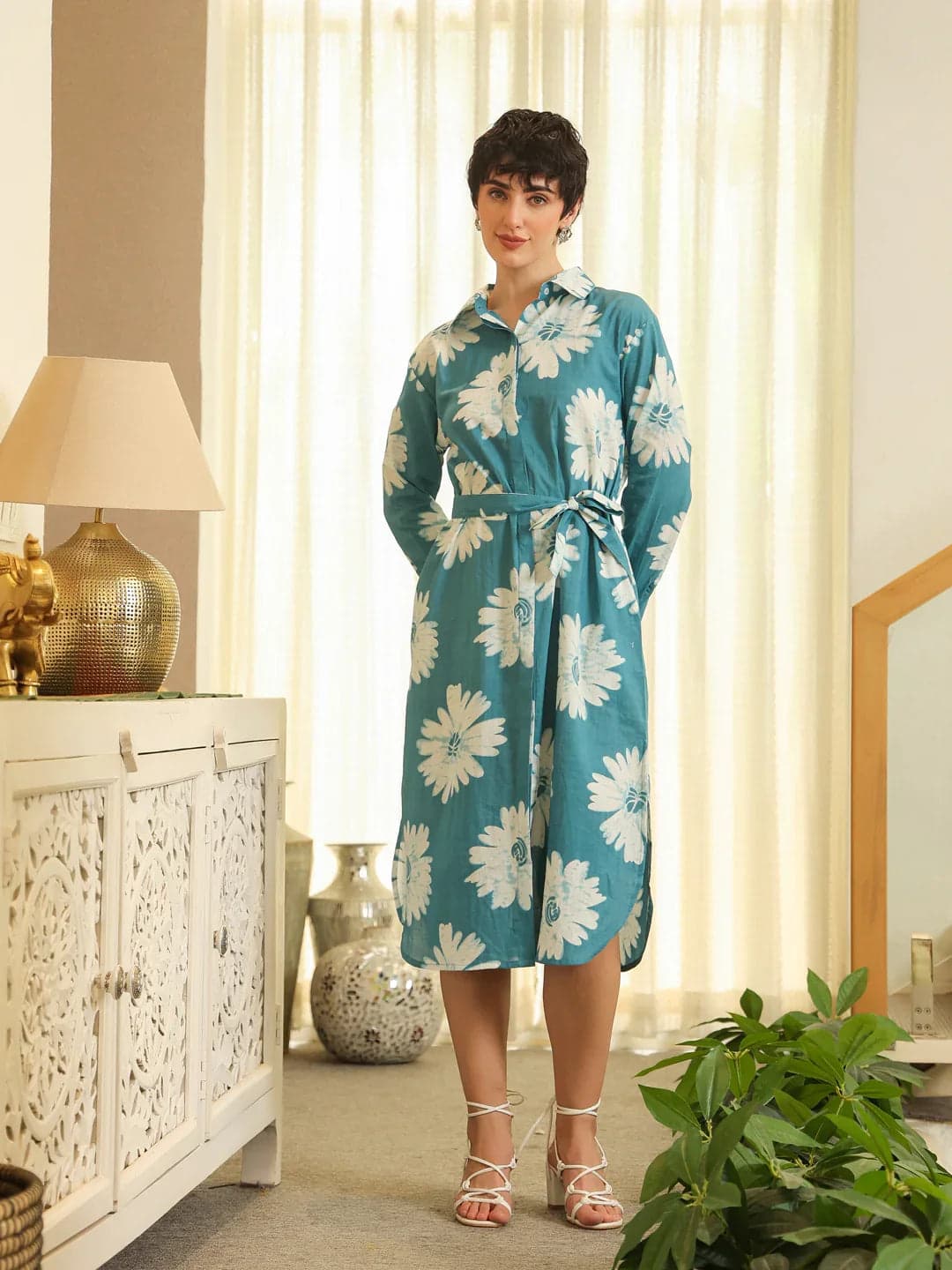 Cobalt Collar Day Dress