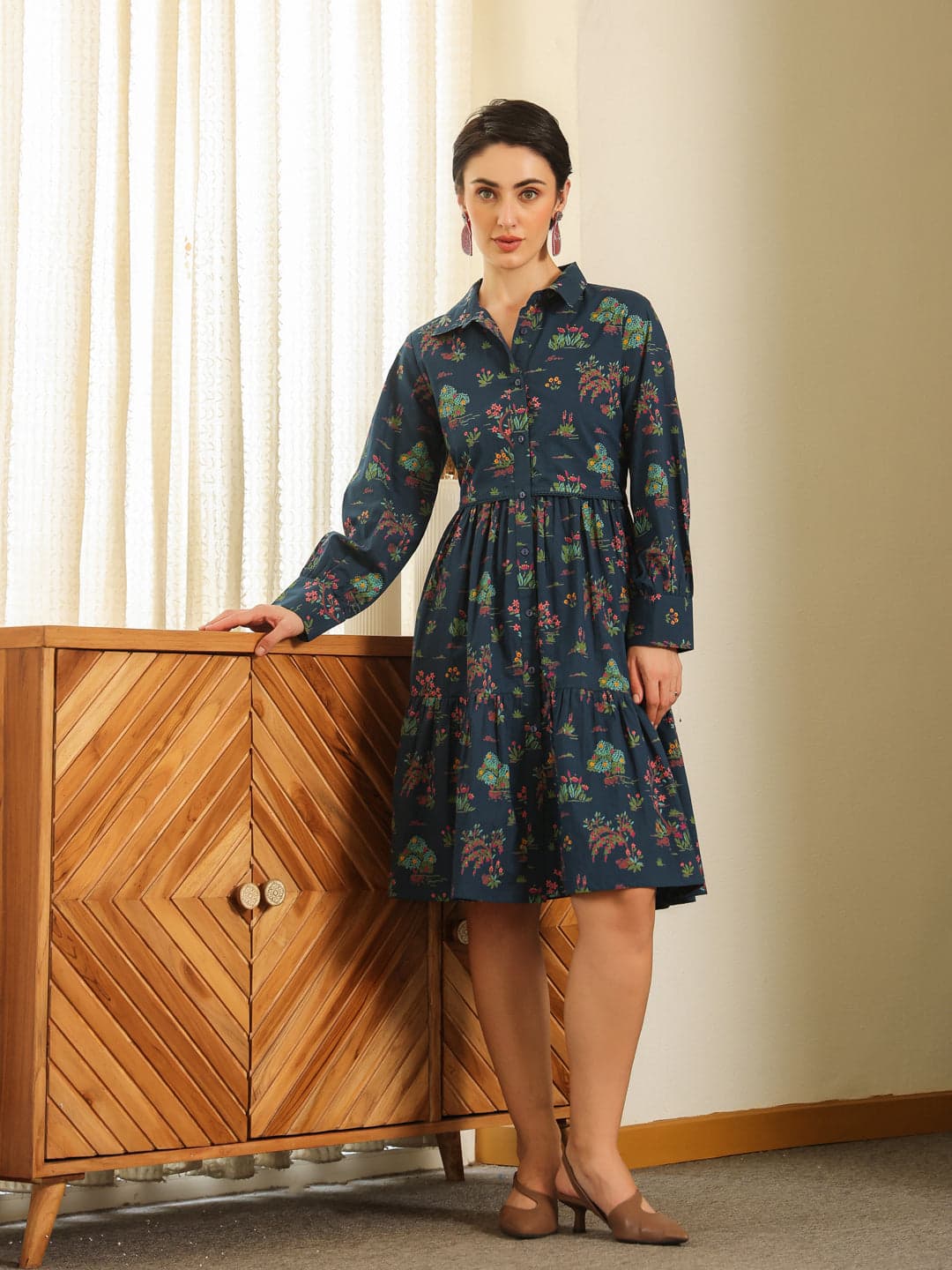 Midnight Print Day Dress