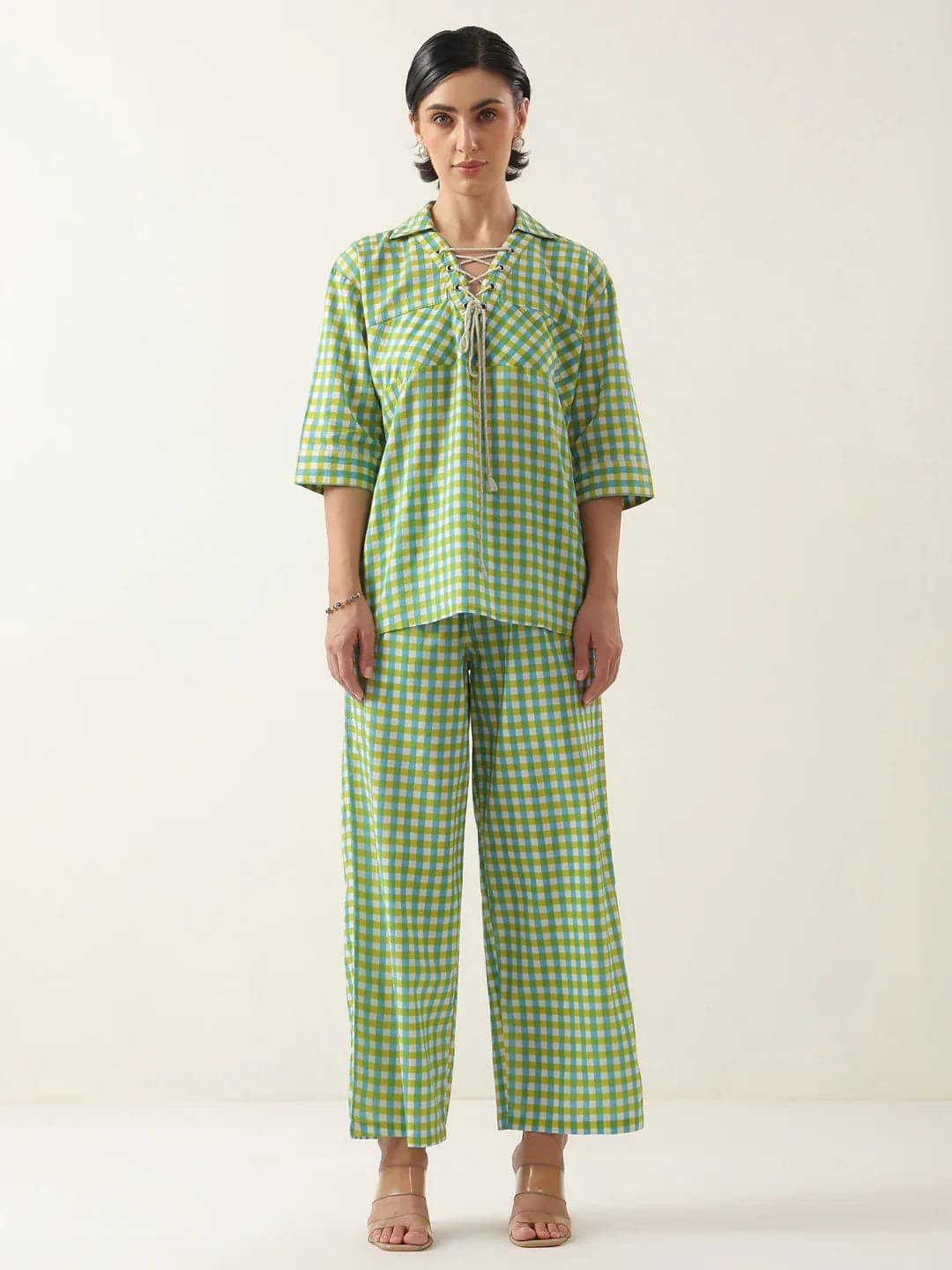 Moss Check Twin Set